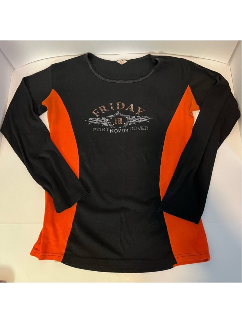 5/$25 Friday 13 Port Dover Nov 09 Oceanic XXL Orange Black Long sleeve Shirt